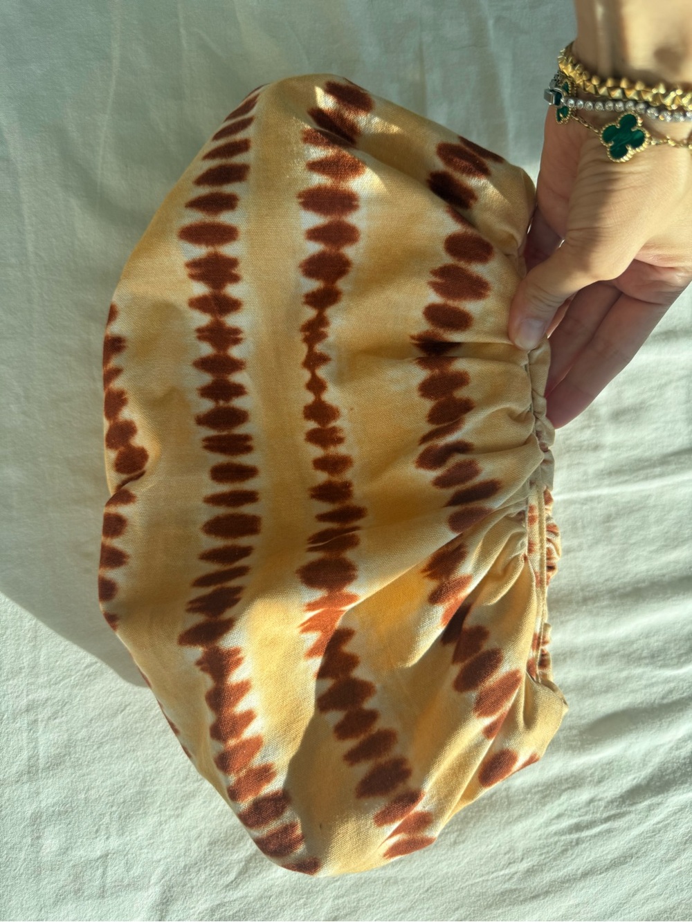 Limited edition Mango Women’s Yellow & Brown Tie-Dye clutch bag